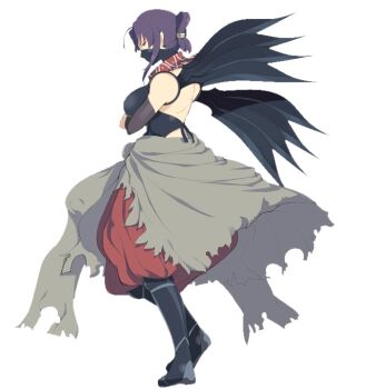 1girl navel official_art panties purple_hair red_eyes rin_(senran_kagura) senran_kagura senran_kagura_burst source_request underwear yaegashi_nan