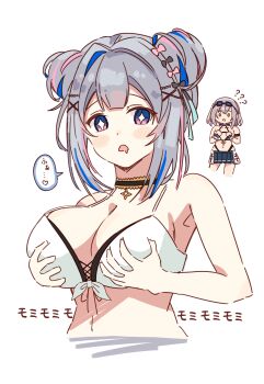 Rule 34 | + +, 2girls, ?, absurdres, alternate breast size, alternate breast size (larger), alternate breast size (smaller), amane kanata, bikini, bikini day, black choker, blue hair, breast size switch, breasts, choker, commentary request, double bun, drooling, eyewear on head, flat chest, front-tie bikini top, front-tie top, grey hair, hair bun, hair intakes, highleg, highleg bikini, highres, hololive, kotomaru 428, large breasts, lowleg, lowleg skirt, miniskirt, multicolored hair, multiple girls, pink hair, pleated skirt, shirogane noel, skirt, sunglasses, swimsuit, translation request, virtual youtuber, white bikini