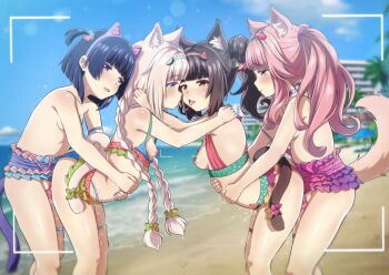 4girls after_kiss alternate_hairstyle animal_ear_fluff animal_ear_hairband animal_ears arm_strap armband beach bikini bikini_top_pull blonde_hair blue_eyes blue_hair blue_nails blue_one-piece_swimsuit blue_sky blurry blurry_background blush braid breasts breasts_out brown_eyes brown_hair cat_ear_hairband cat_ears cat_girl cat_tail censored chocola_(nekopara) choker closed_mouth clothes_pull collar collarbone dildo double_bun eroartdraw eyebrows_hidden_by_hair fake_animal_ears fake_tail food-themed_hair_ornament fraise_(nekopara) frilled_bikini frilled_one-piece_swimsuit frills from_side fruit_hair_ornament green_eyes group_sex hair_bun hair_ornament hair_scrunchie hairband headband heart heart_print incest interspecies lime_hair_ornament long_hair medium_breasts medium_hair minazuki_shigure mosaic_censoring multicolored_bikini multicolored_one-piece_swimsuit multicolored_scrunchie multiple_girls nail_polish nekopara nipples ocean one-piece_swimsuit one-piece_swimsuit_pull open_mouth outdoors palm_tree pink_hair pink_nails pink_one-piece_swimsuit polka_dot polka_dot_bikini ponytail purple_collar purple_eyes purple_nails purple_one-piece_swimsuit pussy pussy_juice ruffle_bikini saliva saliva_trail scrunchie sex sex_from_behind sex_toy shimaidon_(sex) short_hair siblings side_ponytail sisters sky slit_pupils small_breasts smile strap-on sweat sweatdrop swimsuit tail tail_cuff tail_ornament tail_scrunchie thigh_strap thighband tongue tongue_out tree twin_braids twincest twins vanilla_(nekopara) viewfinder watermelon_hair_ornament wavy_hair white_polka_dots yellow_nails yuri
