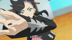 allister_(pokemon) animated ash_ketchum drone_rotom dynamax gen_1_pokemon gen_4_pokemon gen_8_pokemon gengar gigantamax gigantamax_gengar gigantamax_grimmsnarl goh_(pokemon) grimmsnarl grookey marnie_(pokemon) morpeko morpeko_(full) nail_polish nintendo piers_(pokemon) pikachu pokemon pokemon_(anime) pokemon_(creature) pokemon_journeys pokemon_swsh099 rotom rotom_phone tagme team_yell team_yell_grunt video
