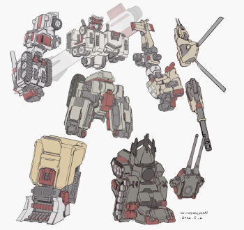 aircraft apocalypse_tank_(red_alert_2) armored_vehicle artist_name cannon caterpillar_tracks clenched_hands command_&amp;_conquer command_&amp;_conquer:_red_alert command_&amp;_conquer:_red_alert_2 commentary_request dated gattai gun half-track helicopter highres machine_gun machinery mecha mecha_focus military_vehicle missile motor_vehicle robot standing super_robot tank weapon white_background windforcelan