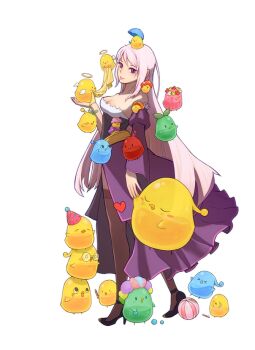 afro angel_wings animal animal_on_head ankle_strap balancing_ball ball bare_shoulders beak belt berserker_jellyppi bird black_leotard black_shoes blue_bird blue_umbrella blush_stickers breasts brown_thighhighs cleavage flower full_body glasses gold_belt green_bird halo hat head_wreath high_heels holding holding_ball holding_hands holding_umbrella ice_jellyppi jellyppi juliet_sleeves large_breasts leaf leaf_jellyppi leotard long_hair long_skirt long_sleeves looking_at_viewer multicolored_hair nexon on_head party_hat pince-nez pink_bird pink_hat plapii poison_jellyppi poison_leaf_jellyppi puffy_sleeves pumps purple_eyes purple_skirt purple_sleeves red_bird red_flower ribbed_leotard rimless_eyewear roamini round_eyewear rune_s2_ij second-party_source shoes showgirl_skirt sidelocks simple_background single_tear skirt slime_(creature) smile straight_hair strapless strapless_leotard swept_bangs tales_weaver thighhighs transparent_background umbrella underbust very_long_hair walking white_flower white_hair white_wings wide_sleeves wig wings yellow_bird yellow_flower