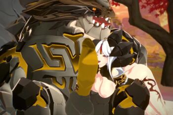 3d animated breasts fellatio genshin_impact geovishap_hatchling_(genshin_impact) licking licking_penis ningguang_(genshin_impact) nude penis tagme video wallimog