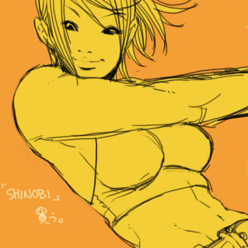 1girl blue_mary breasts female_focus large_breasts shirt short_hair smile tank_top the_king_of_fighters