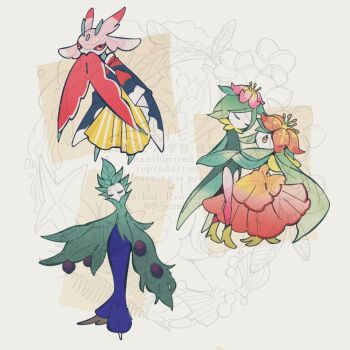 1other 3girls antennae arboliva arthropod_girl arthropod_limbs black_coat blue_pants closed_eyes clothed_pokemon coat colored_skin crown dress flower full_body furry furry_female gen_5_pokemon gen_7_pokemon gold_crown gradient_legwear green_hair green_leotard green_skin hair_flower hair_ornament hisuian_lilligant leotard lilligant long_hair looking_at_viewer lurantis mantis_girl mini_crown monster_girl multicolored_skin multiple_girls nintendo no_mouth olive orange_dress orange_eyes orange_flower pants pink_eyes pink_flower pink_skin plant_girl plant_hair plant_monster pokemon pokemon_(creature) praying_mantis regional_and_normal rendoll shoes short_hair simple_background standing white_background white_skin yellow_crown yellow_pants yellow_shoes