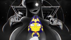 2girls animal_crossing animated ankha_(animal_crossing) ankha_zone_(meme) armpits arms_behind_head arms_under_breasts arms_up ass ass_shake backboob black_hair black_nails black_panties bouncing_breasts breasts bridal_gauntlets bursting_breasts choker covered_erect_nipples dancing deep_skin demon_girl fangs fingers_to_mouth glowing glowing_eyes gluteal_fold grin groin highres horns huge_ass huge_breasts jiggle long_hair looking_at_viewer looking_down multiple_girls nail_polish navel nintendo oblivionfall pale_skin panties phalia_(cum_zone) red_eyes revealing_clothes smile sound thick_thighs thighhighs thighs tongue tongue_out underwear video