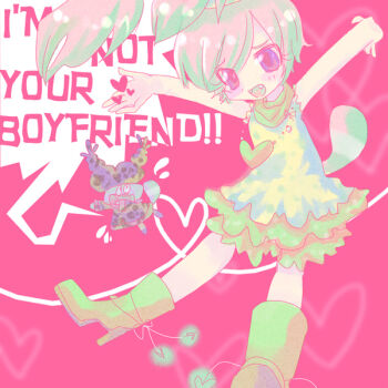 amanako animal_ears blush boots bow chowder chowder_(character) dress fangs hat heart jewelry necklace panini_(chowder) pixiv_sample ponytail resized ribbon tail