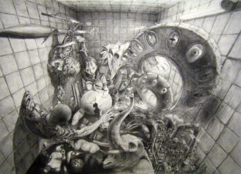 1girl abstract aircraft airplane armageddon bad_id bad_pixiv_id battle bear bird bra building camouflage clothes_lift eggshell elephant extra_eyes fluorescent_lamp industrial jet kazutaka knife lingerie md5_mismatch monochrome monster original pollution resolution_mismatch rhinoceros rocket school_uniform sepia serafuku shirt_lift skull skyscraper soldier stork traditional_media underwear unused_tire what wheel