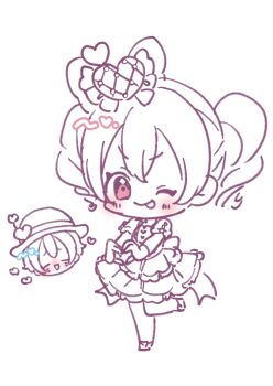 1boy 1girl absurdres animal_ears aoiyuuna_811 bow commentary_request dress gloves hair_bow highres humanization looking_at_viewer mickey_mouse mickey_mouse_&amp;_friends minnie_mouse mouse_ears polka_dot polka_dot_bow polka_dot_dress simple_background smile solo twintails white_gloves