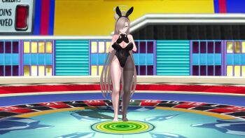 2girls animated asuna_(blue_archive) asuna_(bunny)_(blue_archive) blue_archive breasts cleavage dancing halo halo_behind_head huge_breasts karin_(blue_archive) karin_(bunny)_(blue_archive) long_hair mikumikudance_(medium) multiple_girls no_shoes pantyhose playboy_bunny rabbit_ears sonic_(series) sonic_heroes tagme video