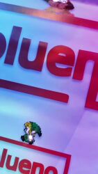 animated argentine_(nationality) arms_up ass audible_music bare_shoulders black_hair blue_eyes blue_gloves blue_leotard boots breasts cosplay crossed_arms fighting_stance from_behind full_body gloves hand_fan headband high_heels highleg highleg_leotard highres hikacosplay holding holding_fan indoors kitana kitana_(cosplay) leotard long_hair looking_at_another looking_at_viewer mask medium_breasts mileena_(cosplay) mileena_(mortal_kombat) mortal_kombat_(series) mouth_mask narrow_waist neon_lights outdoors outstretched_arms photo_(medium) real_life revealing_clothes shiny_clothes shiny_skin sophie_valentine sound standing tagme thigh_boots thong_leotard video