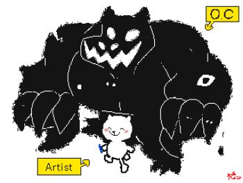 1girl animated animated_gif artist_self-insert commentary eldritch_abomination english_commentary flipnote_studio_(medium) keke_(kokorokeke) looping_animation lowres no_humans original simple_background smile solo walking white_background