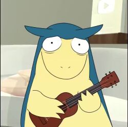 2024_pokemon_teraleak animal_focus animated artist_request audible_music constricted_pupils dragon_ball fangs gen_2_pokemon guitar holding holding_guitar holding_instrument indoors instrument looking_at_viewer nintendo parody playing_guitar playing_instrument pokemon pokemon_(creature) sad simple_background solo sound tagme typhlosion upper_body video wide-eyed worried