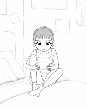 1girl animated anus ass barefoot bed completely_nude dress feet female_focus female_masturbation flat_chest greyscale highres loli masturbation monochrome nipples nude on_bed original panties pillow ponytail possession pussy sitting socks solo sound spread_legs tagme thighs toes underwear video xerodark30