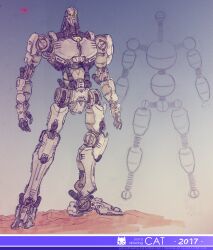 Rule 34 | 2017, bionicle, full body, glowing, glowing eyes, great spirit robot, highres, justrube, marker (medium), mecha, mixed media, no humans, open hands, piston, robot, science fiction, standing, the lego group, traditional media, yellow eyes
