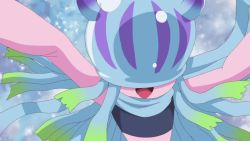 1girl animated digimon digimon_ghost_game electricity jellyfish jellyfish_girl monster_girl smile tentacle_hair tentacles teslajellymon video