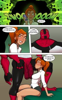 1boy 1girl ass ben_10 ben_10:_alien_force ben_10:_omniverse ben_tennyson comic commentary english_commentary english_text four_arms_(ben_10) gwen_tennyson highres mrpotatoparty penis translation_request uncensored