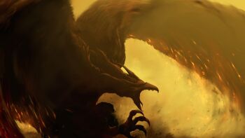 Rule 34 | beak, character name, claws, fire, full body, godzilla: king of the monsters, godzilla (series), highres, kaiju, legendary pictures, monster, monsterverse, no humans, rodan, rodan (monsterverse), toho, wings