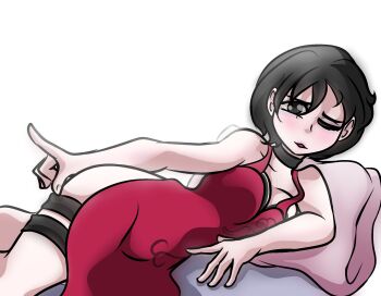 ada_wong asian black_eyes black_hair bra capcom clothes highres resident_evil resident_evil_4 timido_cute underwear