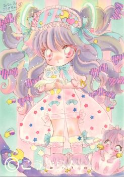 1girl double_bun dress hair_bun highres long_hair mousse_(duck)_(ranma_1/2) mousse_(ranma_1/2) open_mouth purple_hair ranma_1/2 red_eyes shampoo_(cat) shampoo_(ranma_1/2) sidelocks