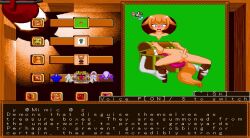 anilingus animal_ears animated anus blush cum cum_on_floor cum_on_tail fox_tail bad_tag game_cg highres kemomimi_treasure_hunters! licking lufa_(kemomimi_treasure_hunters!) mimic mimic_chest orange_hair pumping restrained sound tagme tail tongue trapped video video_game