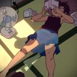 2girls animated armpits bad_id bad_source bad_twitter_id black_hair black_legwear blue_skirt blush book book_on_head bow breathing brown_hair camisole covering_face denki_anma electric_fan eyebrows feet female_ejaculation female_ejaculation_through_clothes female_focus female_footjob female_orgasm female_pervert female_pov floor foot_focus footjob forced_orgasm hand_fan homura_hinase indoors leg_grab loli looking_at_viewer lowres lying md5_mismatch multiple_girls object_on_head on_back open_book orgasm original panties pantyhose pervert pov pussy_juice pussy_juice_stain reading shadow short_hair skirt sleeveless source_request thighs through_clothes through_panties tickling tomboy twitter_username underwear video wet wet_clothes wet_panties white_panties yuri
