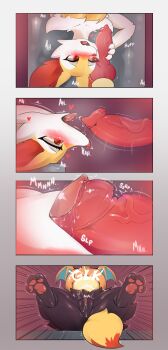absurdres animal_penis bad_tag boyfriend-girlfriend braixen canine_penis charizard comic couple cum ejaculation erection fellatio female furry furry_with_furry gen_1_pokemon gen_6_pokemon hands-free heart heart_eyes hetero highres irrumatio jadenarts knot large_penis male nintendo oral oral_invitation orgasm_from_oral penis pokemon pokemon_(creature) pussy pussy_juice romantic_couple. sex throat_swabbing