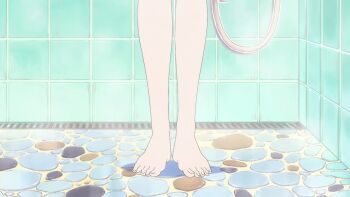 1boy 1girl angry animated bathroom black_hair braid braided_ponytail breasts convenient_censoring covering_breasts covering_privates highres long_hair purple_hair ranma_1/2 saotome_ranma shampoo_(ranma_1/2) sound surprised tagme undressing video