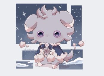 Rule 34 | blue bow, blue cape, bow, cape, closed mouth, espurr, full body, fur-trimmed cape, fur trim, gen 6 pokemon, grey fur, looking at viewer, nintendo, no humans, pokemon, pokemon (creature), pokemon focus, purple eyes, solo, star (symbol), suimin ap (aroniumu)