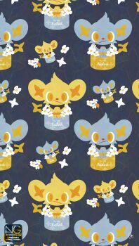 Rule 34 | alternate color, animal focus, blue fur, flower, gen 4 pokemon, looking at viewer, meme (sleepsheep), nintendo, no humans, pokemon, pokemon (creature), pokemon focus, shinx, shiny pokemon, tail, yellow eyes, yellow fur