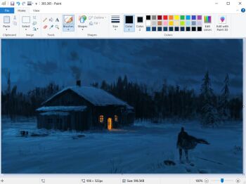 1other art_program_in_frame blue_theme cabin chimney christian_young cloak commentary dark facing_viewer full_body glowing landscape microsoft_paint_(medium) microsoft_paint_(software) night open_door original outdoors painterly porch scenery screencap smoke solo standing wind wind_lift window_light