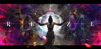 1girl absurdres apron black_apron black_gloves black_shorts bomb_devil_(chainsaw_man) chainsaw_man elbow_gloves gloves highres object_head outstretched_arms shirt shorts sleeveless sleeveless_shirt solo trou_blanc white_shirt