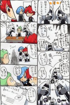 Rule 34 | 10s, 6+boys, anger vein, bad id, bad pixiv id, blue eyes, blue hair, bow, bowtie, chili (pokemon), cilan (pokemon), cress (pokemon), green hair, gym leader, hair over one eye, headband, male focus, multiple boys, nintendo, pokemon, pokemon bw, pokemon bw2, red hair, shadow triad, sweatdrop, traditional bowtie, translation request