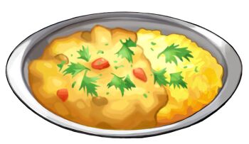artist_request curry curry_rice food food_focus game_cg garnish herb nintendo no_humans official_art plate pokemon pokemon_swsh rice third-party_source transparent_background