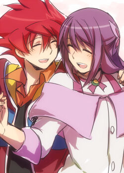 Rule 34 | 1boy, 1girl, bad id, bad pixiv id, bashin dan, battle spirits, battle spirits: brave, couple, closed eyes, hetero, long hair, shinomiya mai, short hair, tarou (run)