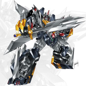 choujuu_kishin_dancouga dancouga dancouga_(series) highres holding holding_sword holding_weapon kouichi_(kouichi-129) mecha mecha_focus mechanical_wings no_humans red_eyes robot super_robot super_robot_wars super_robot_wars_30 sword ultimate_dancouga weapon wings