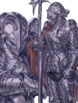 1girl armor axe full_armor highres holding holding_axe holding_weapon knight nameno92372763 original plate_armor weapon