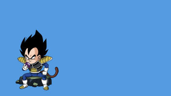 1boy aged_down artist_request black_eyes black_hair blue_background boots chewing child clenched_hand dragon_ball dragon_ball_super dragon_ball_super_broly dragon_ball_xenoverse eating food food_on_face gloves highres holding holding_food loading_screen looking_at_food male_focus monkey_boy monkey_tail official_art official_wallpaper saiyan_armor short_hair sitting solo spiked_hair tail third-party_source vegeta white_boots white_gloves widow&#039;s_peak