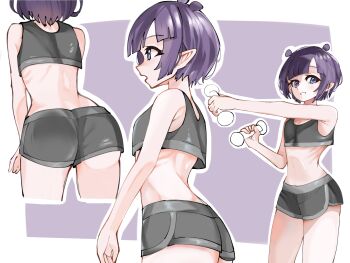 1girl bad_source exercising highres hololive hololive_english multiple_views ninomae_ina&#039;nis