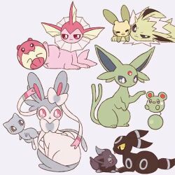 alternate_color animated azurill bouncing bright_pupils closed_eyes closed_mouth cuddling curled_up ear_wiggle espeon forehead_jewel gen_1_pokemon gen_2_pokemon gen_3_pokemon gen_5_pokemon gen_6_pokemon jolteon kicking legendary_pokemon licking lying mew_(pokemon) mikripkm minun mythical_pokemon nintendo no_humans pokemon pokemon_(creature) shiny_pokemon sitting spheal sylveon tagme tongue tongue_out umbreon vaporeon video white_pupils zorua