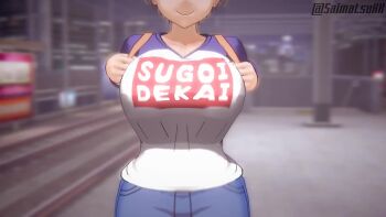 3d animated bouncing_breasts breasts saimatsukk shaking tagme uzaki-chan_wa_asobitai! uzaki_hana video