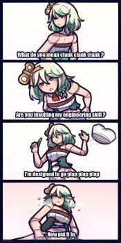 bloomers blush bottomless breath bunbbun cecilia_immergreen come_hither comic english_text heart heavy_breathing highres hololive hololive_english hololive_english_-justice- out-of-frame_censoring plap_plap_plap_get_pregnant_(meme) removing_panties robot_girl text_focus underwear undressing vertical_comic virtual_youtuber winding_key