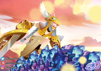 braid digimon digimon_(creature) edo_nova long_hair mask minervamon wings