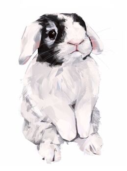 animal animal_focus commentary commission english_commentary full_body highres junbuug no_humans original rabbit realistic simple_background solo standing white_background