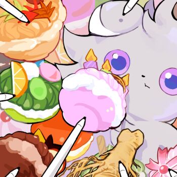 Rule 34 | animal focus, cat, commentary request, confused, energy root, espurr, esu (b r9), food, gameplay mechanics, gen 6 pokemon, macaron, nintendo, no humans, pastry, plant roots, poke puff, pokemon, pokemon-amie, pokemon (creature), pokemon focus, purple eyes, solo, stylus, supreme autumn poke puff, supreme honor poke puff, supreme spring poke puff, supreme summer poke puff, supreme wish poke puff