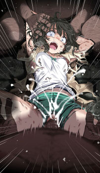 1girl 2boys assisted_rape black_hair blue_eyes blush bruise censored crying crying_with_eyes_open cum cum_in_pussy dark-skinned_male dark_skin gang_rape grabbing_another&#039;s_arm grabbing_another&#039;s_hair grabbing_another&#039;s_leg group_sex hetero highres holding_another&#039;s_hair injury large_variant_set messy_hair mosaic_censoring motion_lines multiple_boys nintendo paid_reward_available penis pokemon pokemon_sm pussy rape restrained screaming selene_(pokemon) sex short_hair tears torn_clothes tsukishiro_saika vaginal variant_set