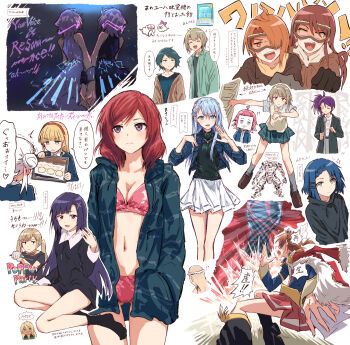 !? 2boys 6+girls aijou_karen arashi_chisato bang_dream! bang_dream!_girls_band_party! bikini black_dress black_hoodie black_socks black_sweater blue_eyes blue_hair blue_jacket blue_shirt blur_censor bocchi_the_rock! bread_bun breasts brown_hair censored character_request cleavage collage collarbone commentary cool_poko copyright_request cosplay cross cross_necklace curtained_hair dark-skinned_male dark_skin drawing_(object) dress drumsticks elan_ceres fur-trimmed_jacket fur_trim gluteal_fold goggles green_hair green_jacket gundam gundam_suisei_no_majo hair_ornament heanna_sumire highres hijiri_ageha hirogaru_sky!_precure holding holding_drumsticks holding_hands hood hooded_jacket hoodie ichigaya_arisa interlocked_fingers jacket jacket_on_shoulders jacket_over_swimsuit jewelry kannagi karakuri_futaba karakuri_hitoha kumojii kumomi long_sleeves love_live! love_live!_nijigasaki_high_school_idol_club love_live!_school_idol_project love_live!_superstar!! medium_breasts medium_hair miniskirt multiple_boys multiple_girls nakasu_kasumi navel necklace never_gonna_give_you_up nishikino_maki norea_du_noc open_clothes open_jacket partially_translated pink_bikini pink_hair pleated_skirt precure purple_eyes purple_hair real_life red_hair red_jacket red_skirt rick_astley rick_astley_(cosplay) rina-chan_board school_uniform shaddiq_zenelli shirt short_dress shoujo_kageki_revue_starlight siblings side_ponytail sisters ski_goggles skirt sleeveless sleeveless_dress socks sora_kara_nihon_wo_mitemiyou speech_bubble standing stomach sweater swimsuit tennoji_rina tokyo_7th_sisters translation_request turtleneck turtleneck_sweater twins twintails white_skirt winter_uniform x_hair_ornament yamada_ryo yuigaoka_school_uniform yukitake_(bullfalk) yuunagi_tsubasa zange
