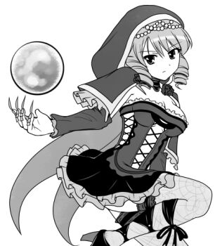 Rule 34 | 1girl, boots, breasts, drill hair, female focus, gothic lolita, high heel boots, high heels, lolita fashion, lowres, orb, solo, soul calibur, soulcalibur, soulcalibur v, viola (soulcalibur)