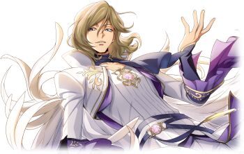 1boy blonde_hair blue_eyes blue_sky chain clovis_la_britannia code_geass code_geass:_lost_stories f4samurai happy highres looking_at_viewer medium_hair official_art sky smile solo tagme teeth