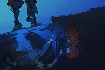 Rule 34 | 2girls, ancient greek clothes, backlighting, beach, black dress, different reflection, dress, fighting, gloves, greco-roman clothes, grey shoes, highres, long hair, moonlight, multiple girls, night, ocean, official art, orange hair, outdoors, pants, pants under dress, red hair, reflection, reflection focus, reverse:1999, sandals, shoes, sonetto (reverse:1999), sophia (manus vindictae) (reverse:1999), sophia (reverse:1999), standing, water, white dress, white gloves, white pants